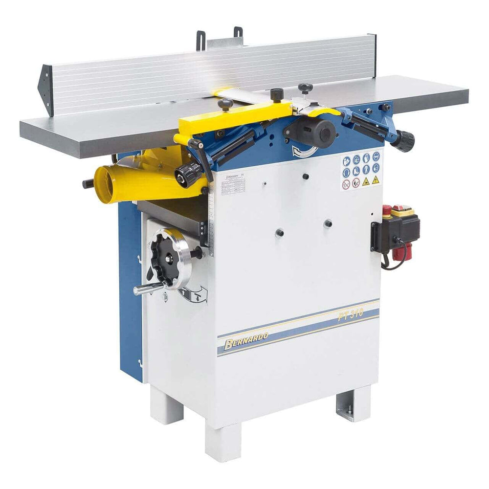 Pialla a filo e spessore Bernardo PT 310 con larghezza di lavoro 310 mm e albero a 3 lame HSS, robusta e professionale per falegnamerie.