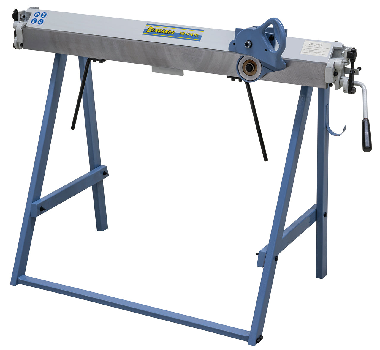 BB 1016 RS installata in officina con cesoia a rulli integrata per piegatura e taglio lamiera.