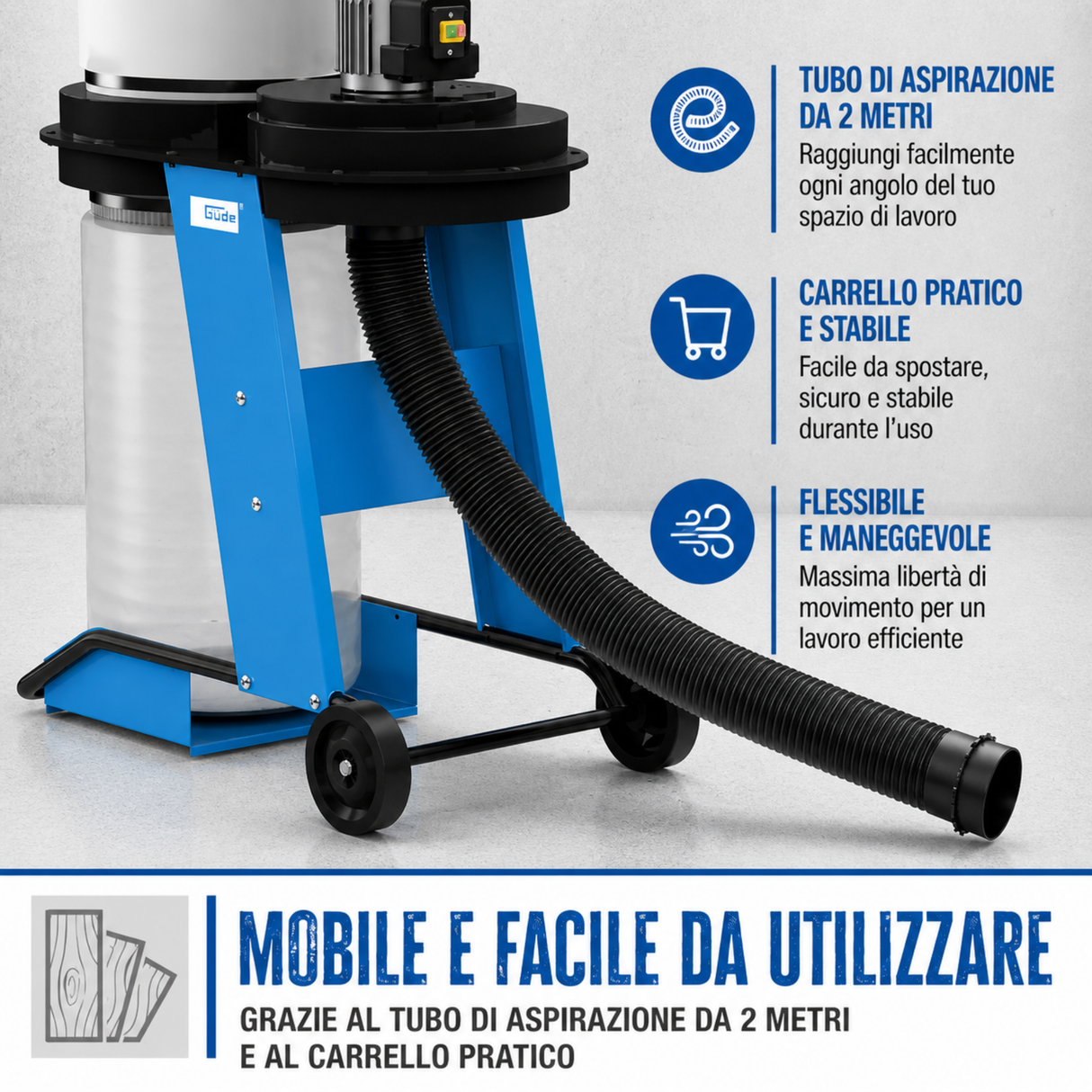 Mobilni odsesovalni ventilator Guede GAA 65.1 1150 m³/h
