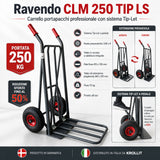 Transportni voziček Ravendo CLM 250 TIP LS – sistem Tip-Let, nosilnost 250 kg