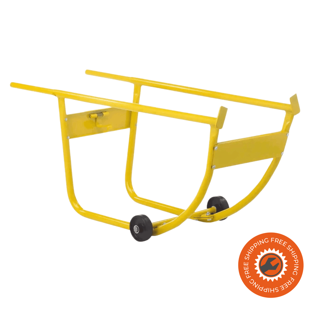 Carrello ribaltabile Ravendo TDS 123, struttura in acciaio verniciato a polvere, ruote in nylon Ø100 mm, portata 200 kg, compatibile con fusti da 200 litri.