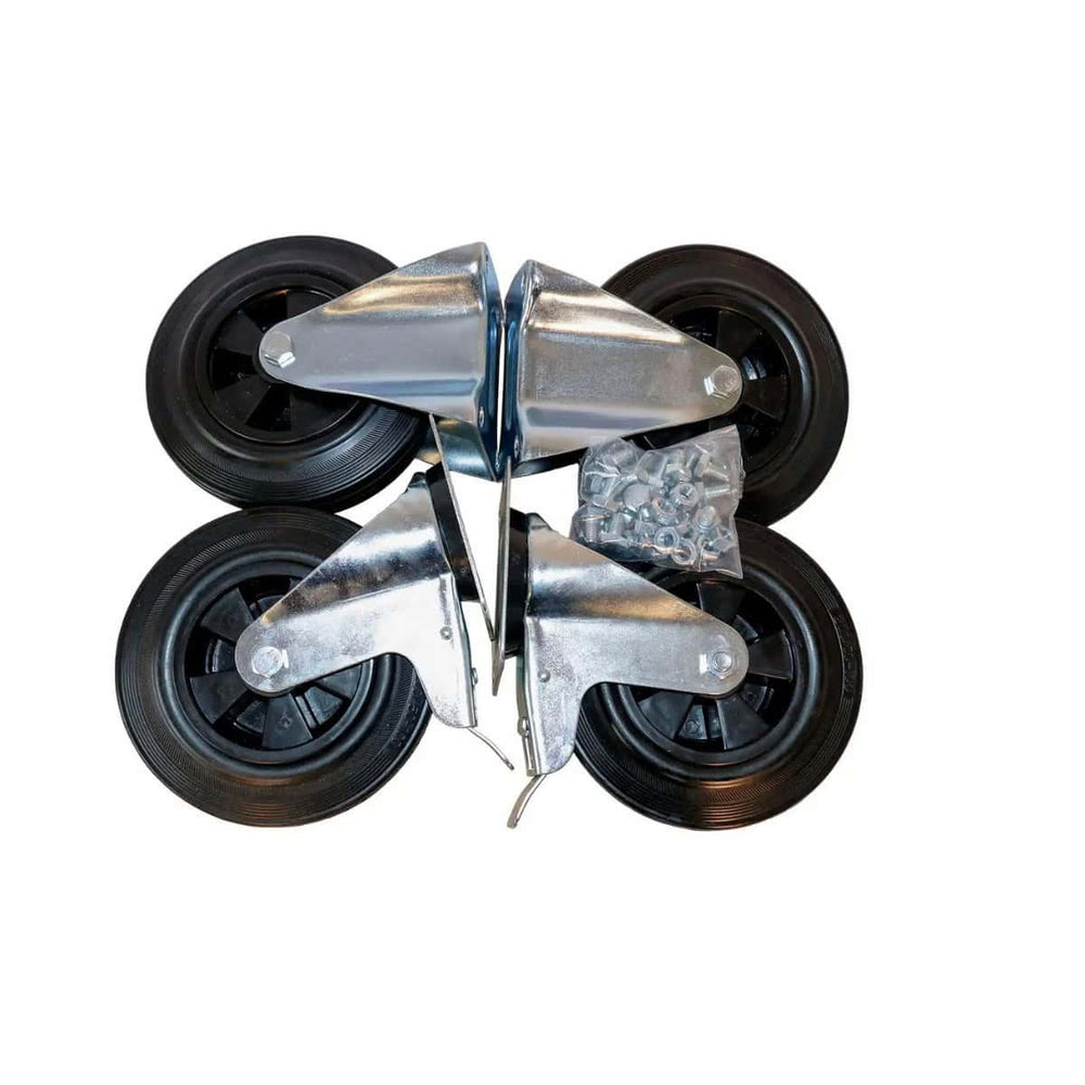 Telaio completo Ravendo con freni integrati e ruote piene, struttura robusta per uso professionale