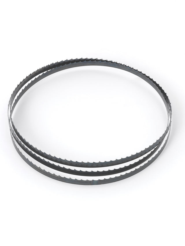 Confezione da tre lame Record Power con larghezze differenziate da 1/4", 3/8" e 1/2", dedicate alla sega a nastro BS250 per uso falegnameria.