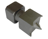 Punta trascinatrice quadra Record Power per tornitura tra punte, serrabile nel mandrino con ganasce da 50 mm.