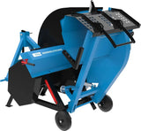 Sega circolare basculante Bernardo GWS 700 ZR HM-2 con attacco cardanico, lama HM e telaio di trasporto.