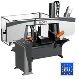 Segatrice a nastro orizzontale Flott HBS 450 SANC per uso industriale, a 2 colonne, con comando idraulico e controllo digitale.