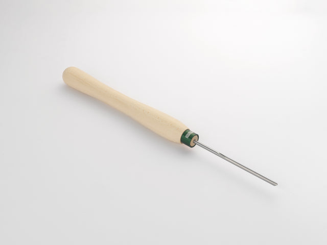 Sgorbia 6 mm Record Power in HSS con manico in faggio, perfetta per perline, gole e profili in tornitura in linea del legno.