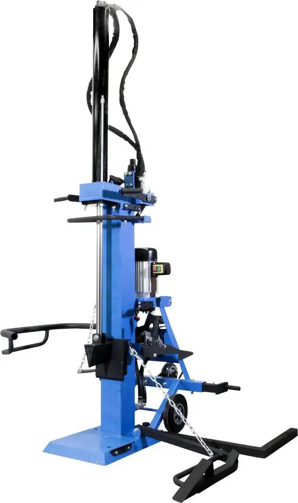 Spaccalegna verticale combinato GHS 1000/20TEZ-A da 20 ton con doppia trazione elettrica/PTO, sollevatore tronchi e struttura rinforzata.