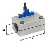 Supporto intercambiabile con un inserto prismatico diam. 50 x 150 mm per le dimensioni C