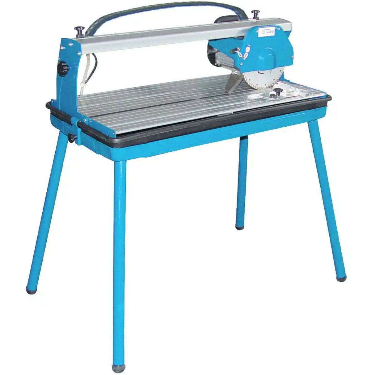 Tagliapiastrelle radiale Guede RFS 200 con disco diamantato da 200 mm, taglio ad acqua e guida di precisione, ideale per piastrelle e gres.