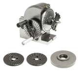 Testa divisoria Bernardo BS-1 inclinabile da -10° a +90°, con piastre divisorie, contropunta e corpo in acciaio ad alta precisione.