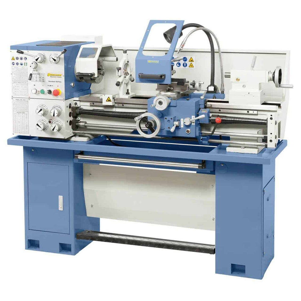 Tornio Bernardo Standard 150 Plus con distanza punte 1000 mm, mandrino a 3 griffe e portautensili quadruplo, ideale per officine e lavorazioni meccaniche.