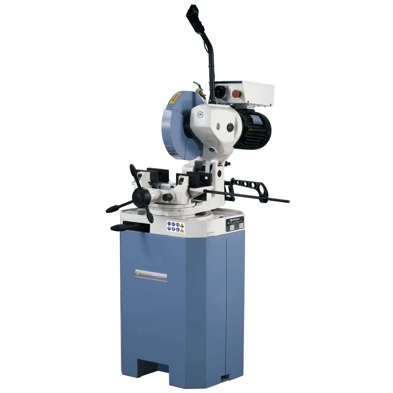 Troncatrice Bernardo CS 315 L con lama Ø 315 mm TiN, doppia morsa e dispositivo refrigerante integrato, ideale per tagli professionali.