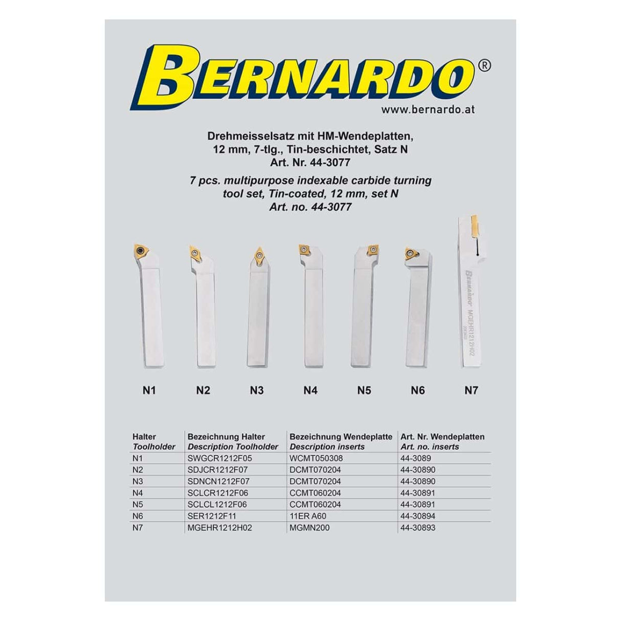 Utensile da tornio con rivestimento in stagno, 12 mm, kit N