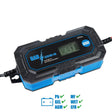 Caricabatterie automatico Güde GAB 12V/6V-4A con display LCD, morsetti isolati e tecnologia inverter per batterie auto e moto