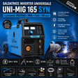 Saldatrice inverter Güde Uni-Mig 165 SYN 230V monofase con traino filo synergic e tecnologia IGBT
